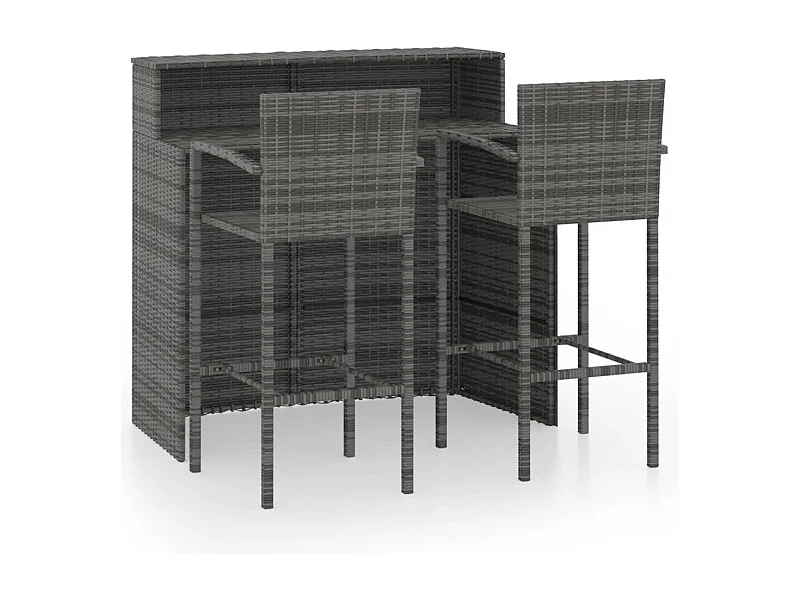 Anacortes  Ensemble de bar de jardin 3 pcs Gris