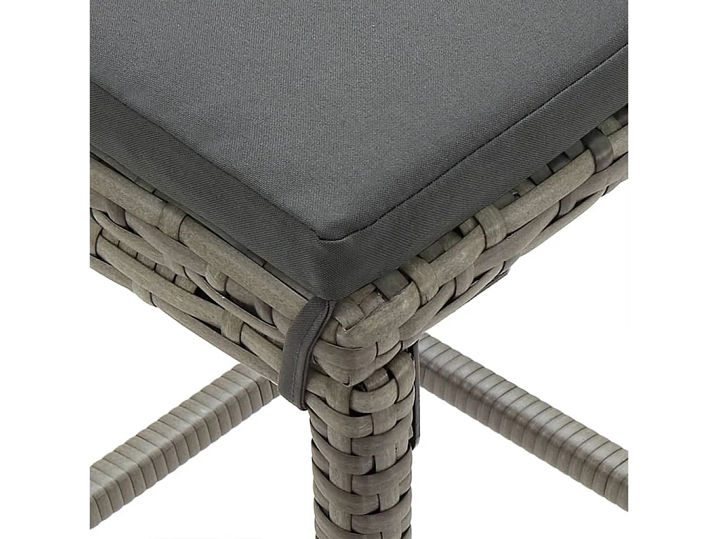 Louis-Marius  Ensemble de bar de jardin 3 pcs gris bois massif acacia rotin