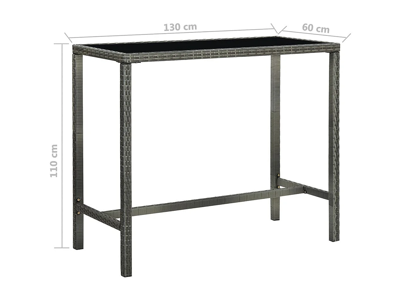 Settimio  Ensemble de bar de jardin 5 pcs et coussins Résine tressée Gris