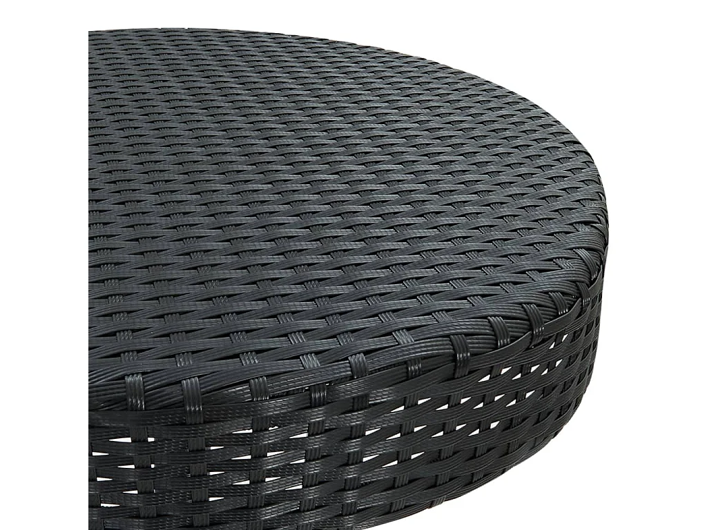 Hoboken  Ensemble de bar de jardin 3 pcs avec coussins noir poly rotin