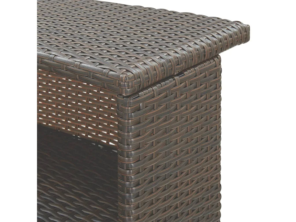 Marie-Monique  Meubles de bar de jardin 3pcs et coussins Résine tressée Marron