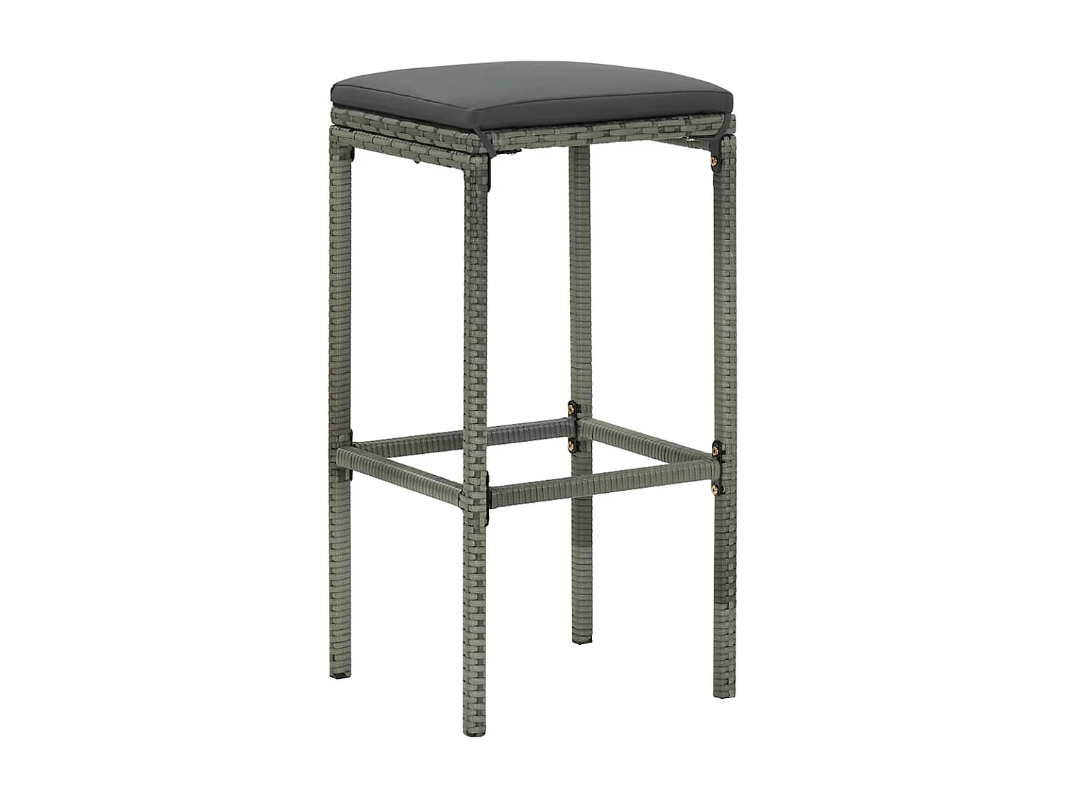 Mary  Ensemble de bar de jardin 5 pcs et coussins Résine tressée Gris