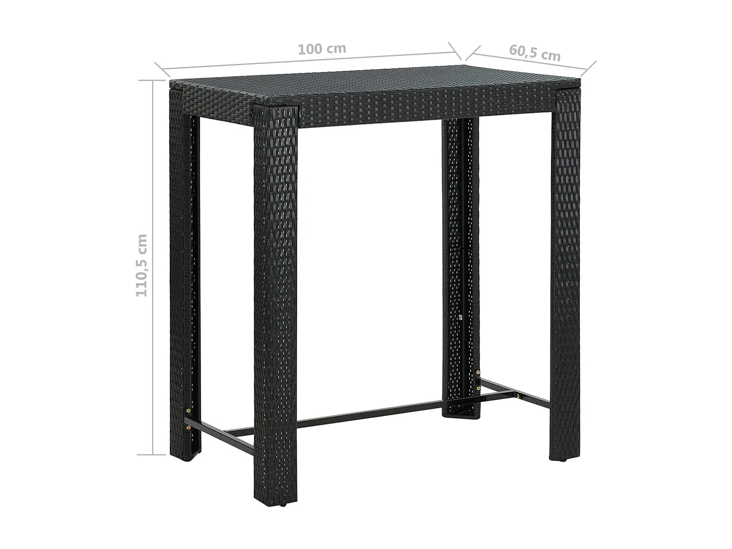 Xerid  Ensemble de bar de jardin 5 pcs et coussins Résine tressée Noir