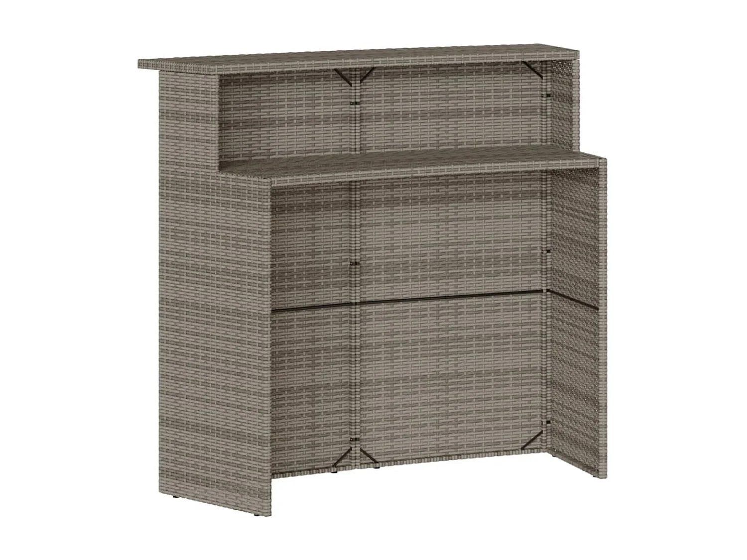 Inarin  Ensemble de bar de jardin 5 pcs avec coussins gris poly rotin