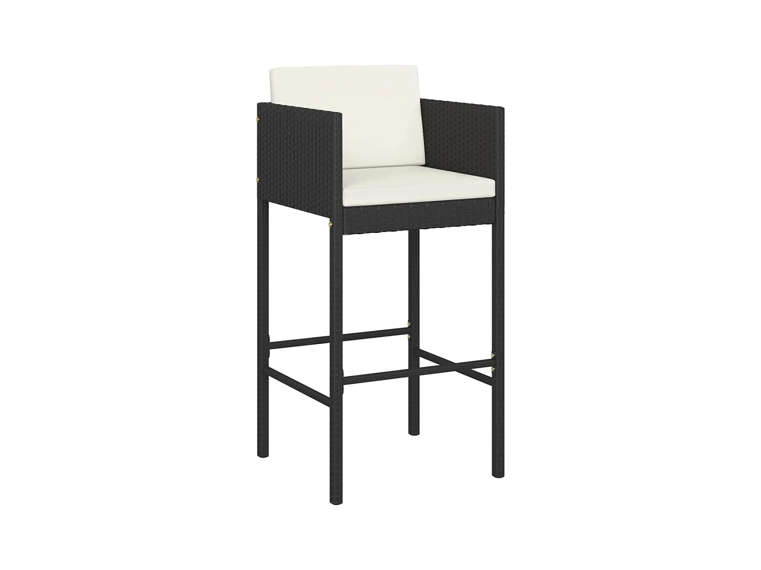 Virrat  Ensemble de bar de jardin 5 pcs avec coussins noir poly rotin