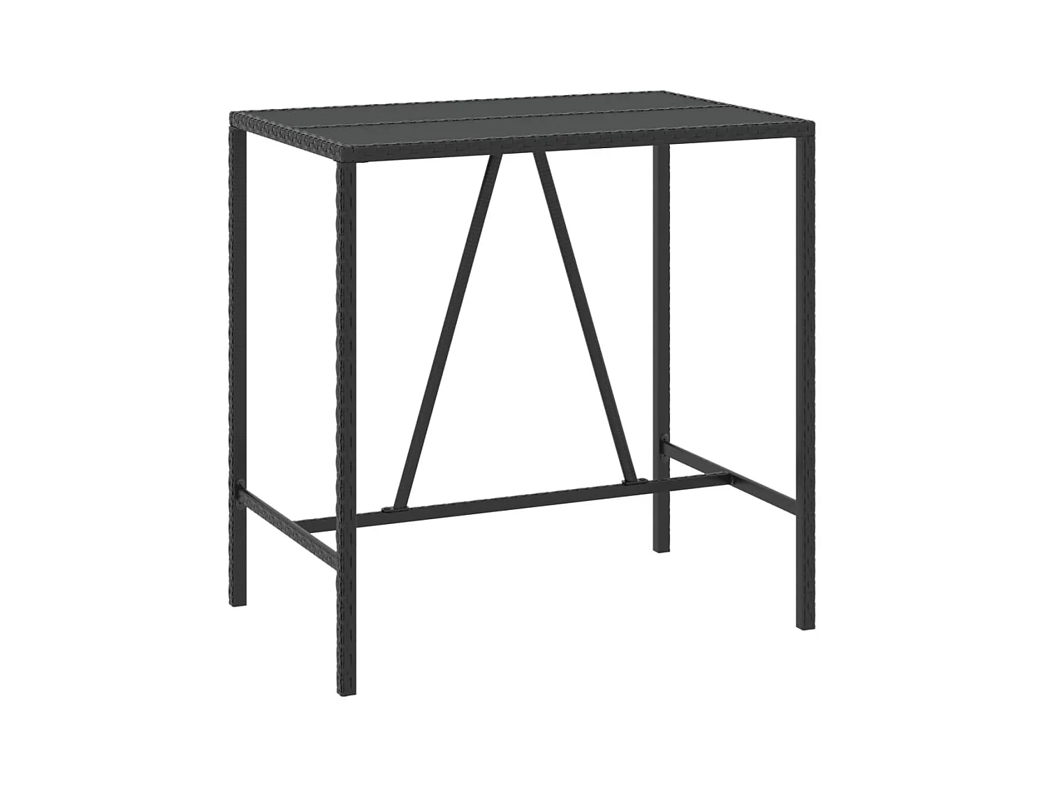 Virrat  Ensemble de bar de jardin 5 pcs avec coussins noir poly rotin