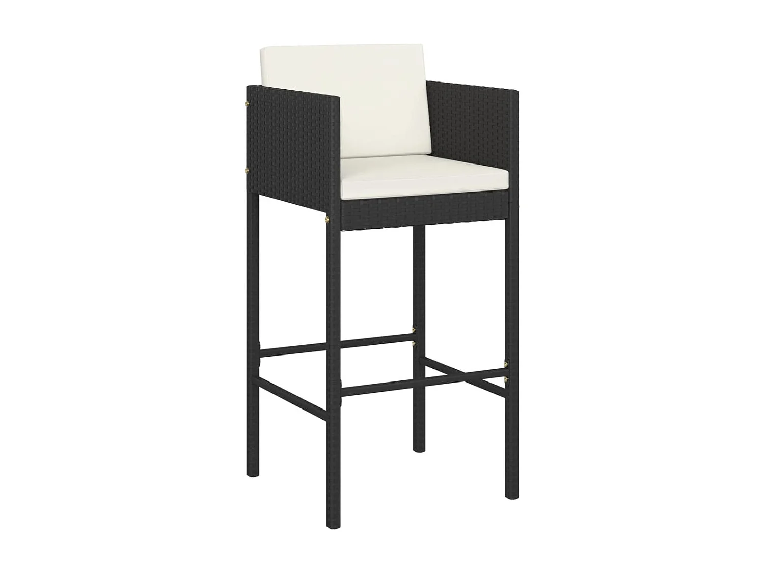 Virrat  Ensemble de bar de jardin 5 pcs avec coussins noir poly rotin