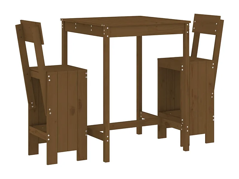 Xalor  Ensemble de bar de jardin 3 pcs marron miel bois pin massif
