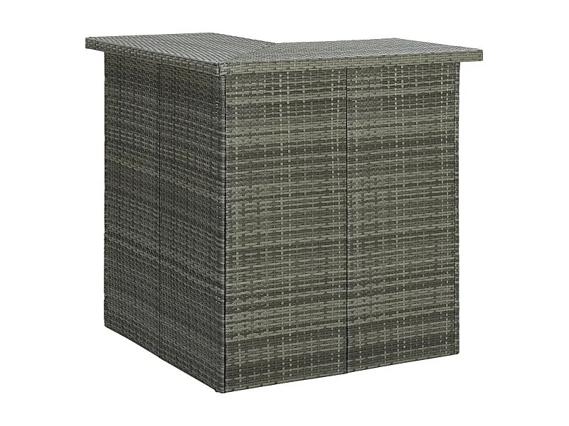 Valdyn  Ensemble de bar de jardin 8 pcs et coussins Résine tressée Gris