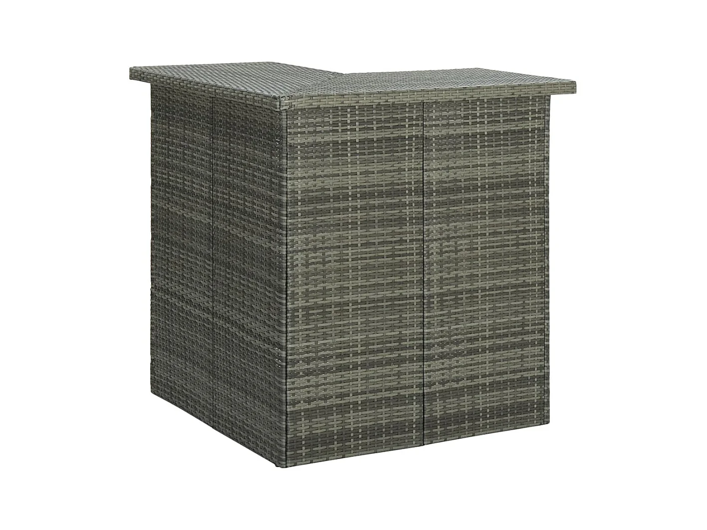 Valdyn  Ensemble de bar de jardin 8 pcs et coussins Résine tressée Gris