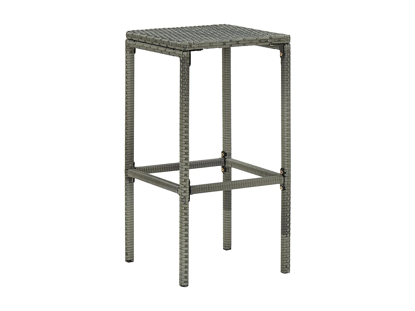 Valdyn  Ensemble de bar de jardin 8 pcs et coussins Résine tressée Gris