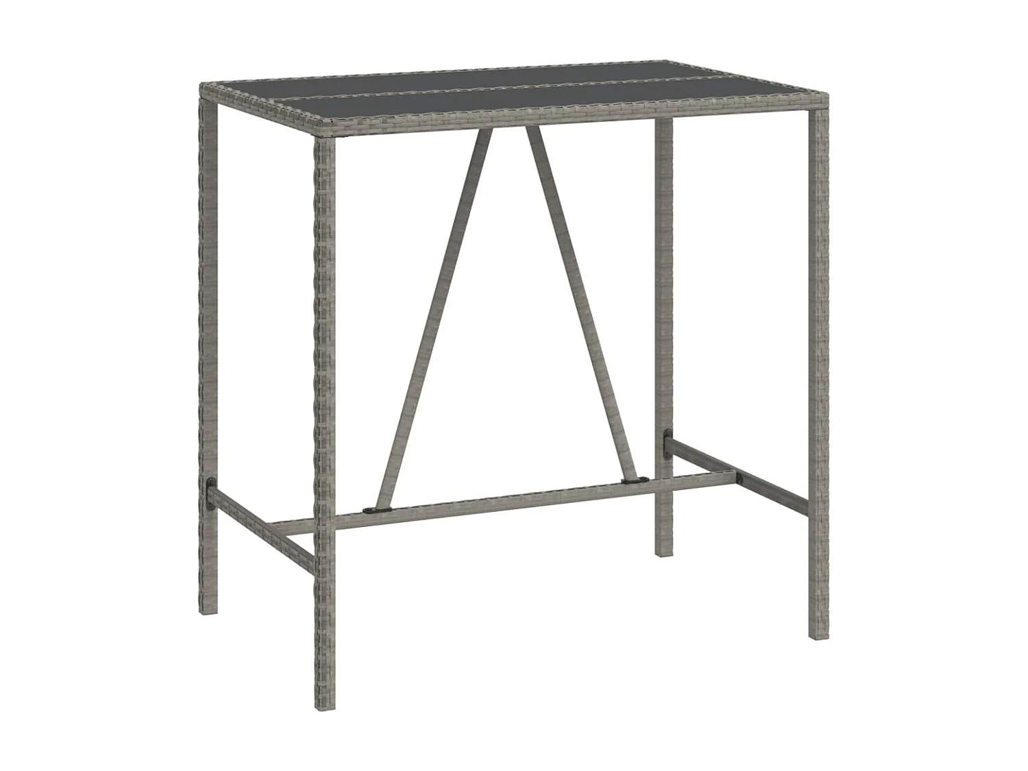 Virrat  Ensemble de bar de jardin 7 pcs avec coussins gris poly rotin