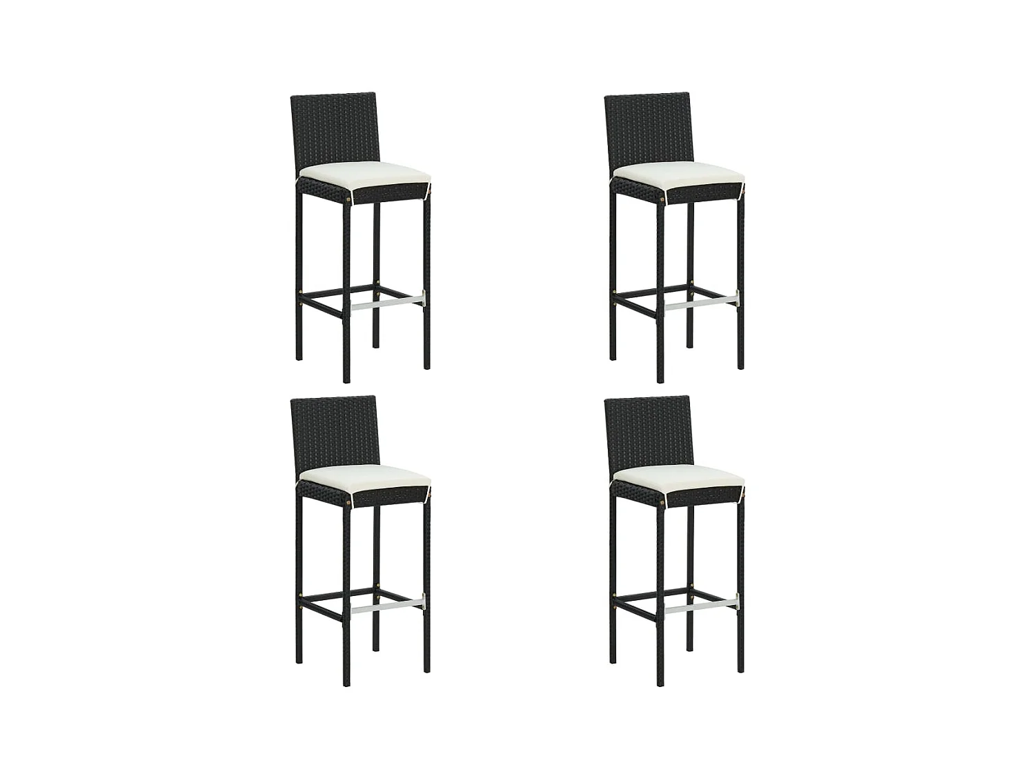 Elk City  Ensemble de bar d'extérieur 5 pcs coussins Résine tressée Noir