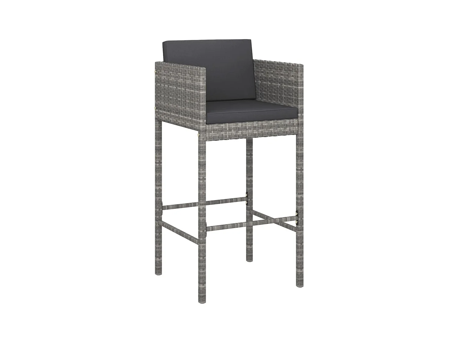 Nylar  Ensemble de bar de jardin 7 pcs avec coussins gris poly rotin