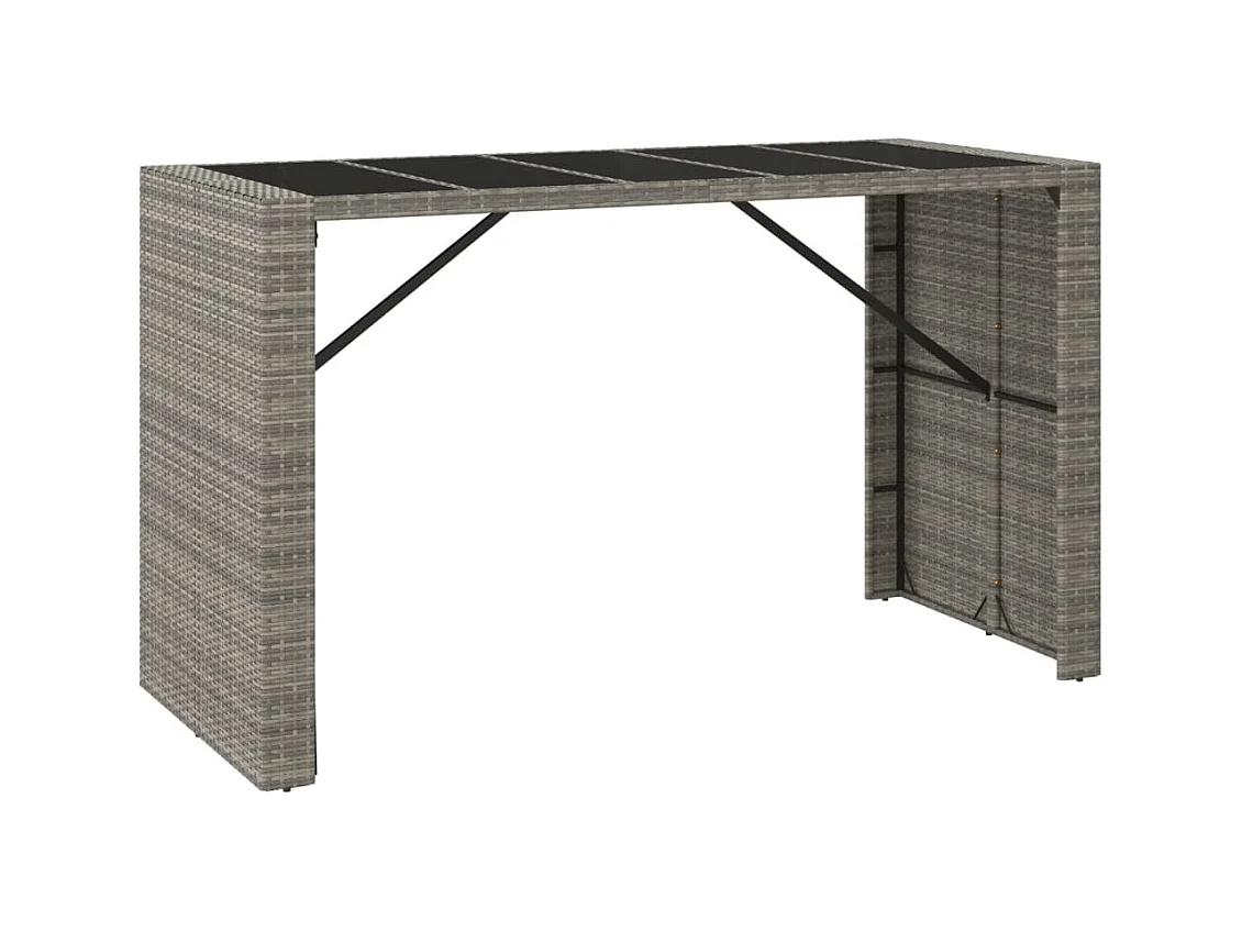 Nylar  Ensemble de bar de jardin 7 pcs avec coussins gris poly rotin