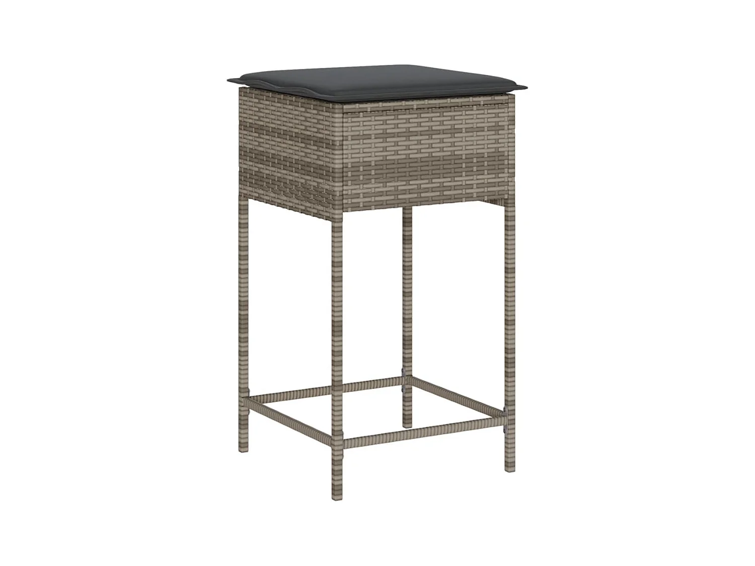 Marilou  Ensemble de bar de jardin 3 pcs et coussins gris résine tressée