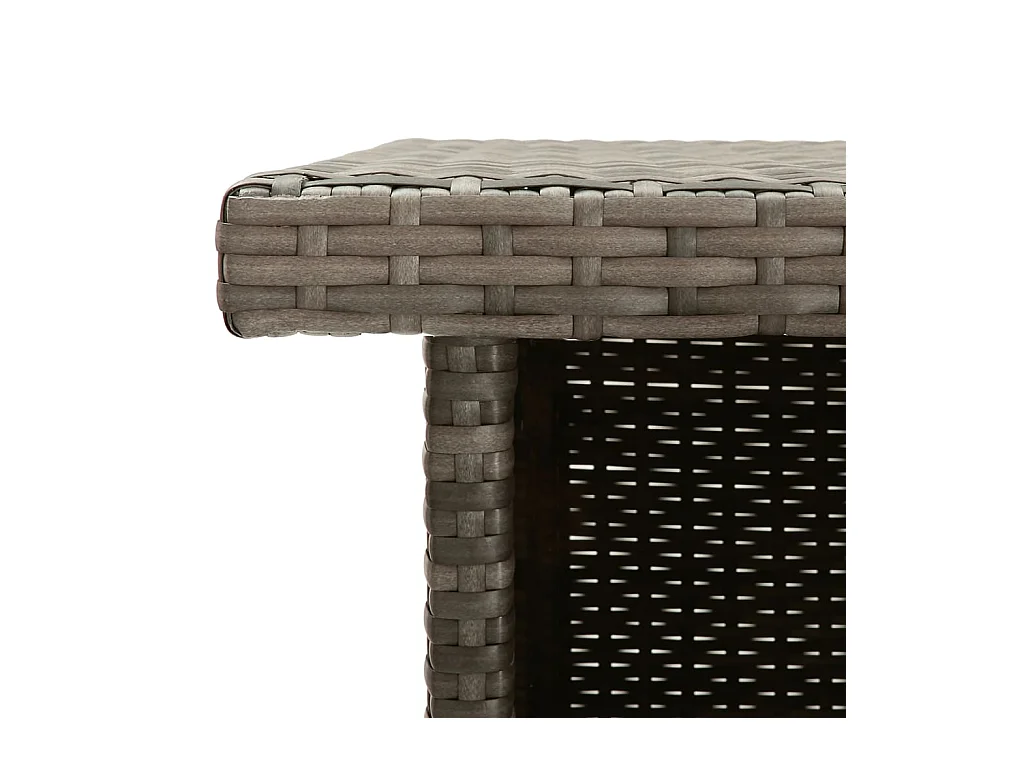 Marilou  Ensemble de bar de jardin 3 pcs et coussins gris résine tressée