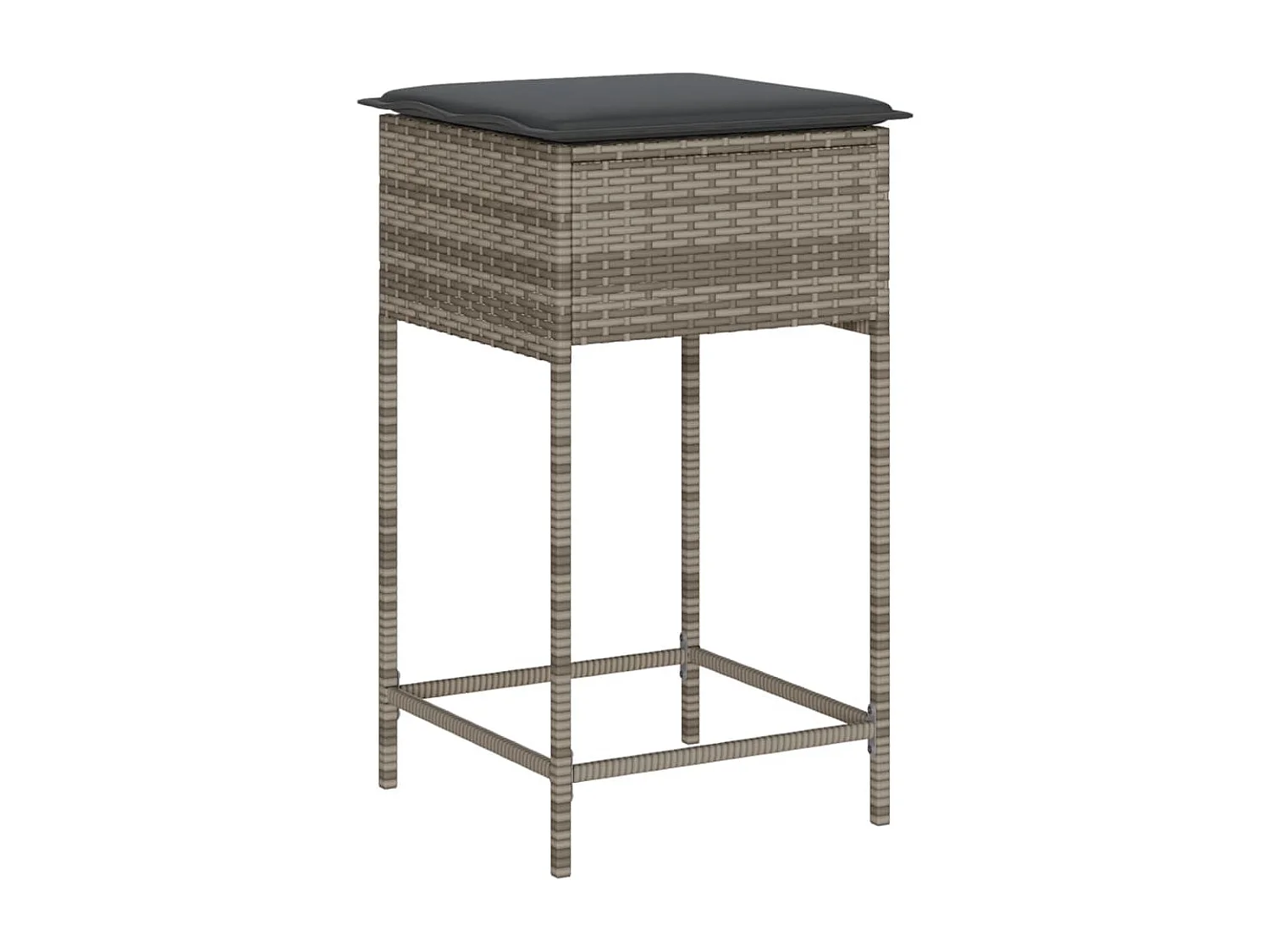 Marilou  Ensemble de bar de jardin 3 pcs et coussins gris résine tressée