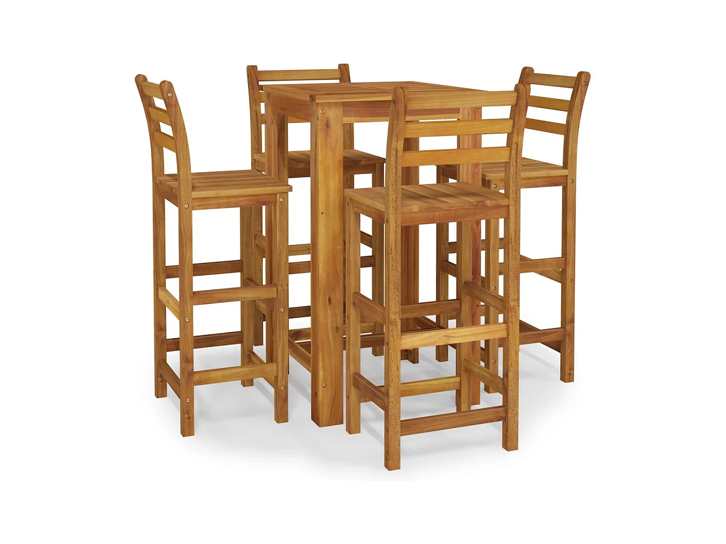 Braenor  Ensemble de bar de jardin 5 pcs bois d'acacia solide
