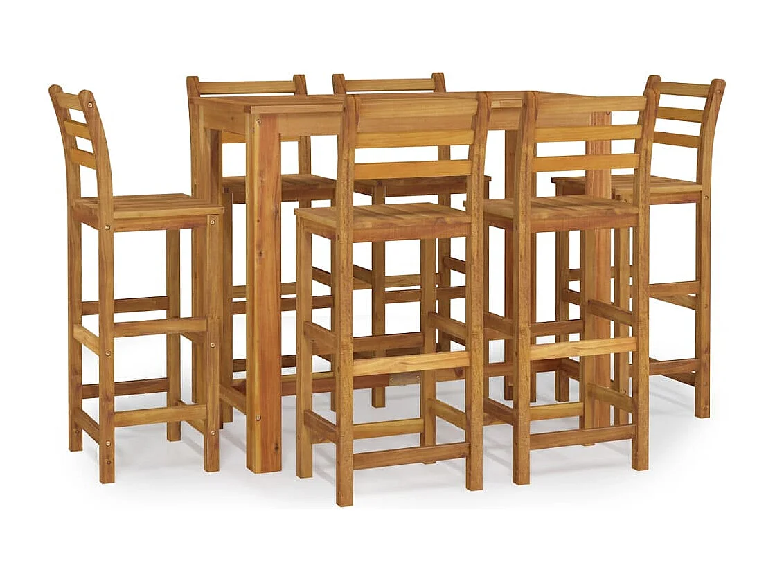 Braenor  Ensemble de bar de jardin 7 pcs bois d'acacia solide