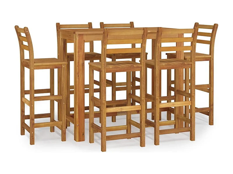 Braenor  Ensemble de bar de jardin 7 pcs bois d'acacia solide
