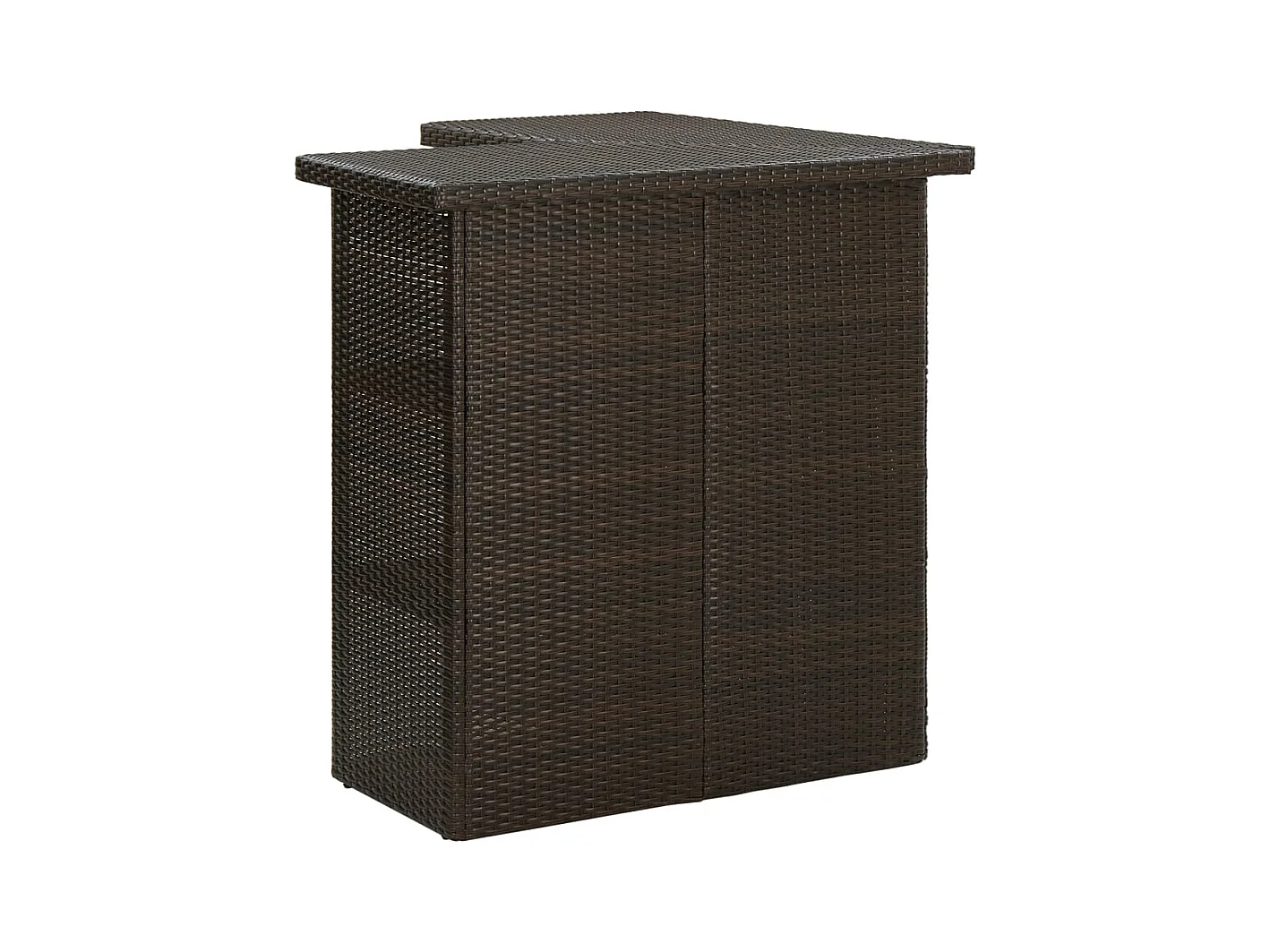 Valdyn  Ensemble de bar de jardin 4 pcs coussins Résine tressée Marron