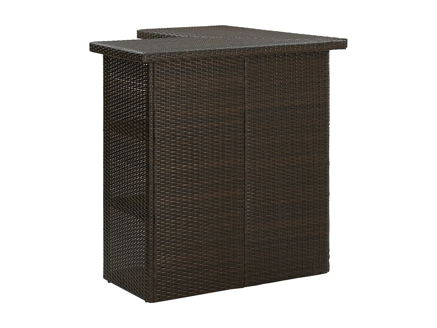 Valdyn  Ensemble de bar de jardin 4 pcs coussins Résine tressée Marron