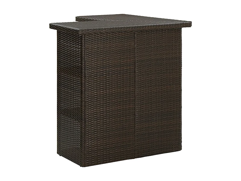 Valdyn  Ensemble de bar de jardin 4 pcs coussins Résine tressée Marron