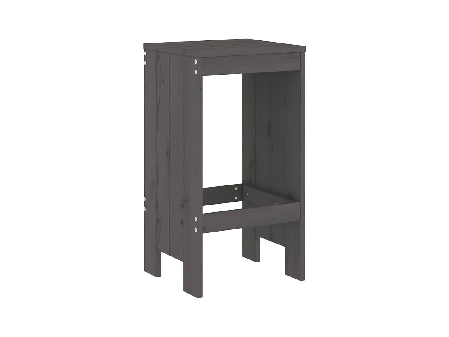 Zeynel  Ensemble de bar de jardin 3 pcs gris bois de pin massif