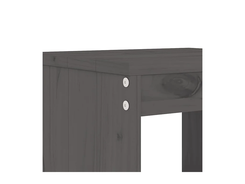 Zeynel  Ensemble de bar de jardin 3 pcs gris bois de pin massif