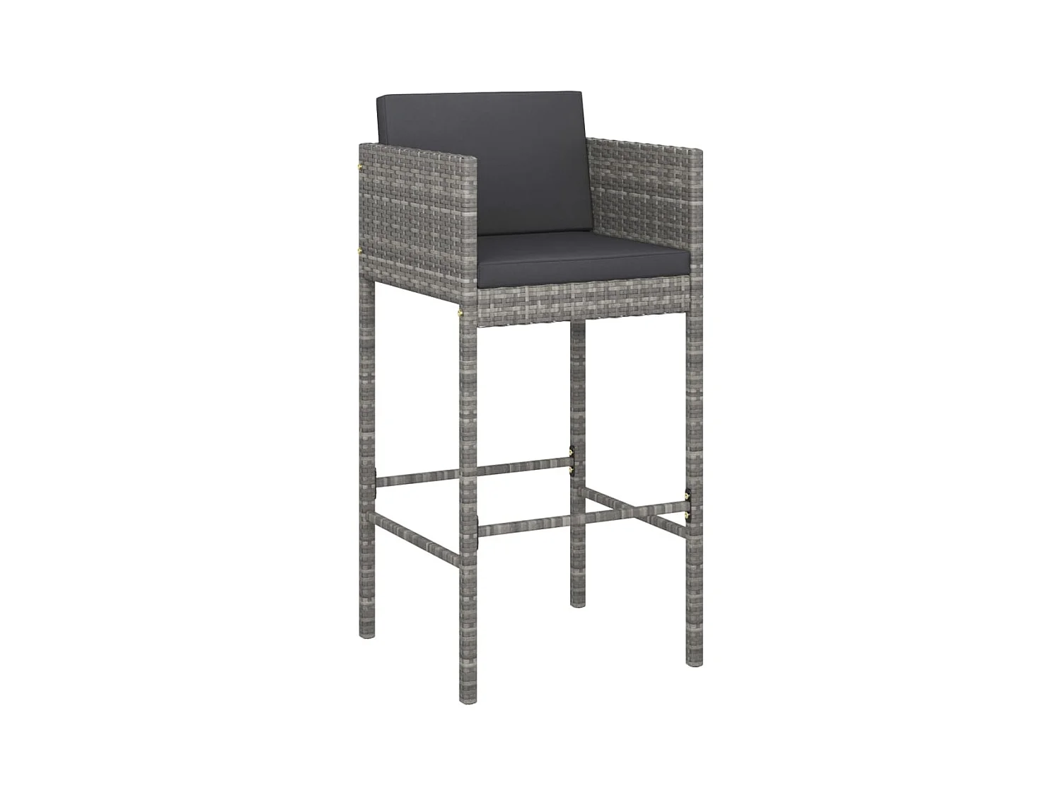 Fairlawn  Ensemble de bar de jardin 3 pcs et coussins Résine tressée Gris