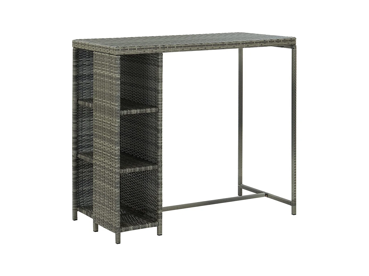 Henry Douglas  Ensemble de bar de jardin 5 pcs et coussins Résine tressée Gris