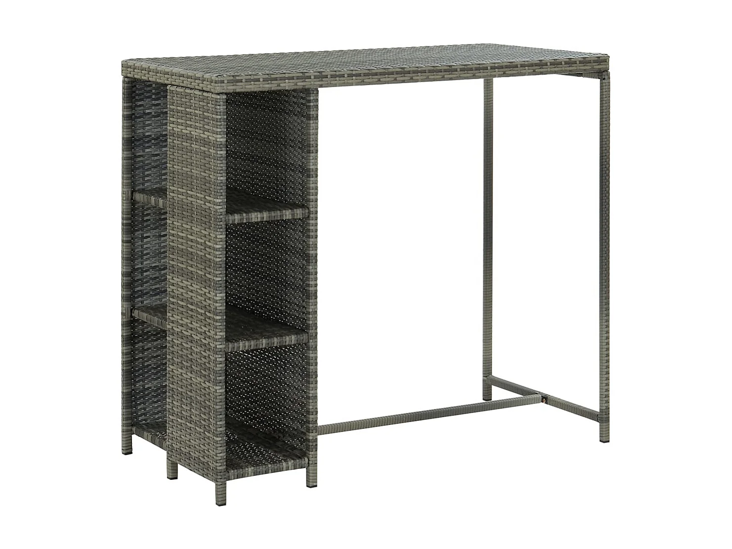 Henry Douglas  Ensemble de bar de jardin 5 pcs et coussins Résine tressée Gris