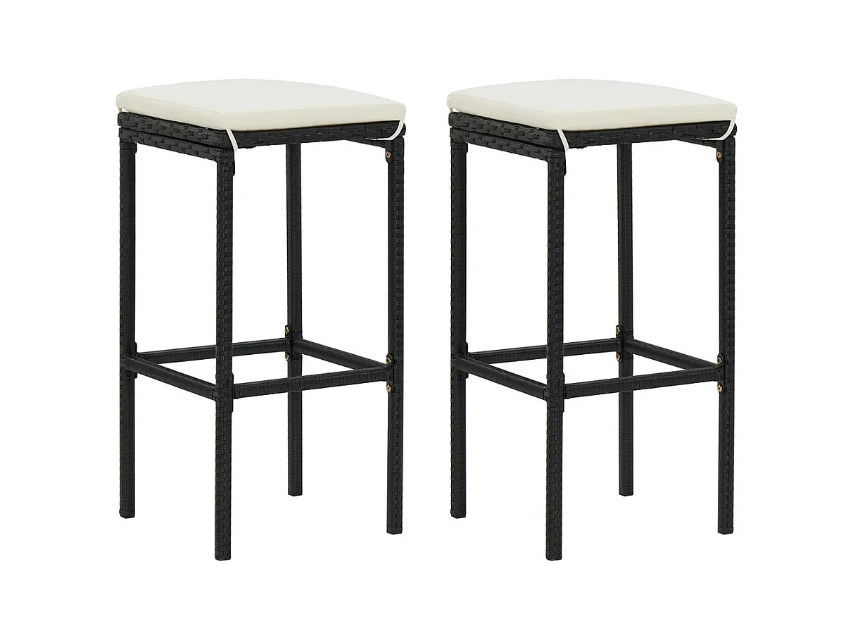 Ballydesmond  Ensemble de bar de jardin avec coussins 3 pcs Noir