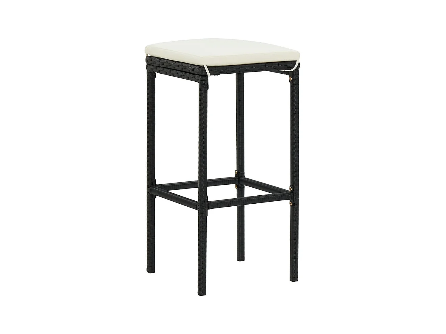 Louis-Marius  5-delige Tuinbarset massief acaciahout en poly rattan zwart