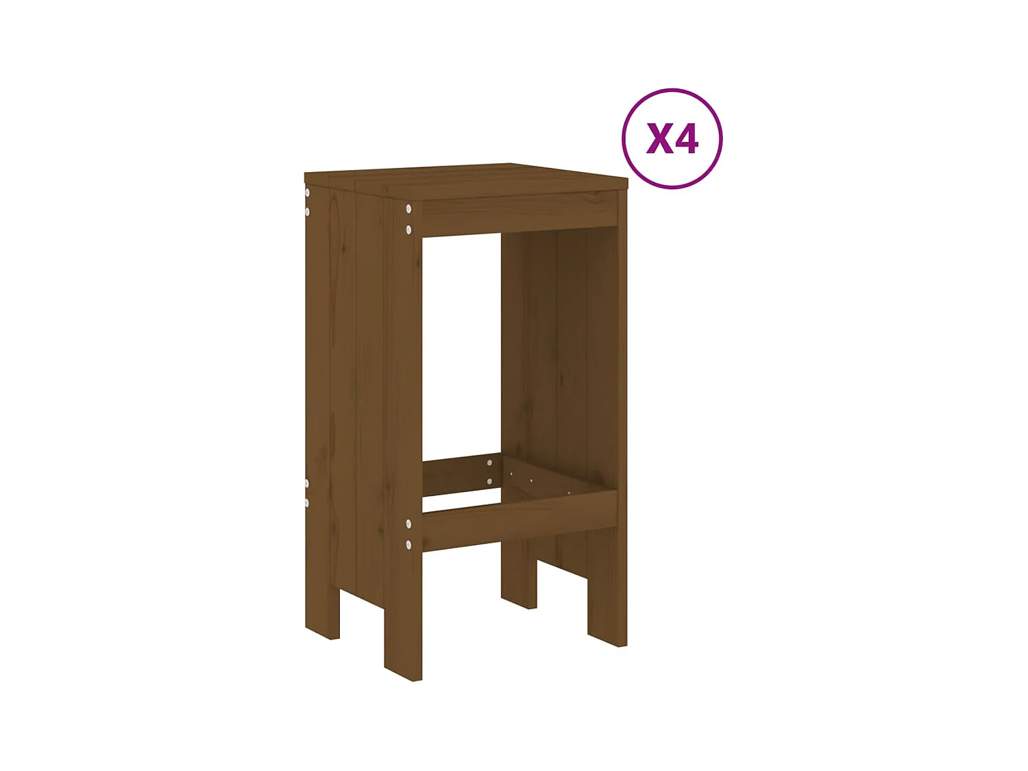 Claire-Julienne  Ensemble de bar de jardin 5 pcs marron miel bois de pin massif