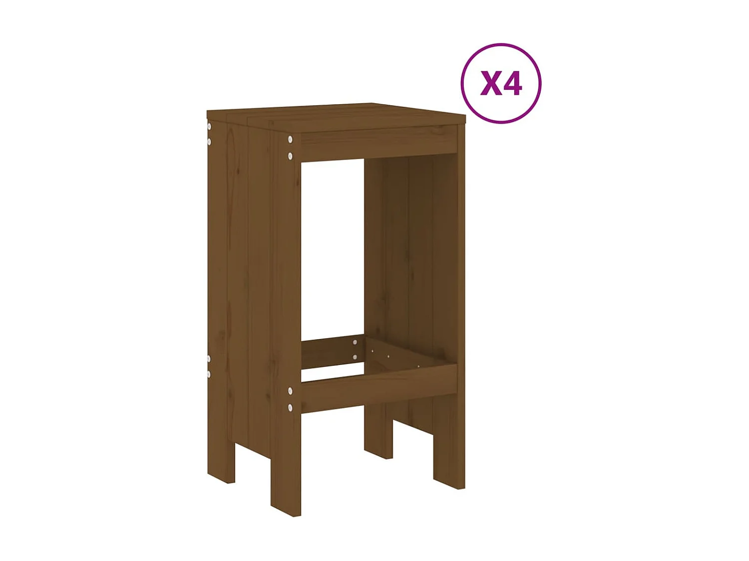 Claire-Julienne  Ensemble de bar de jardin 5 pcs marron miel bois de pin massif