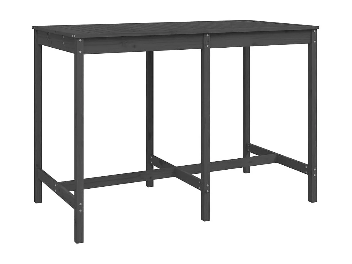 Xelrik  Ensemble de bar de jardin 7 pcs gris bois de pin massif