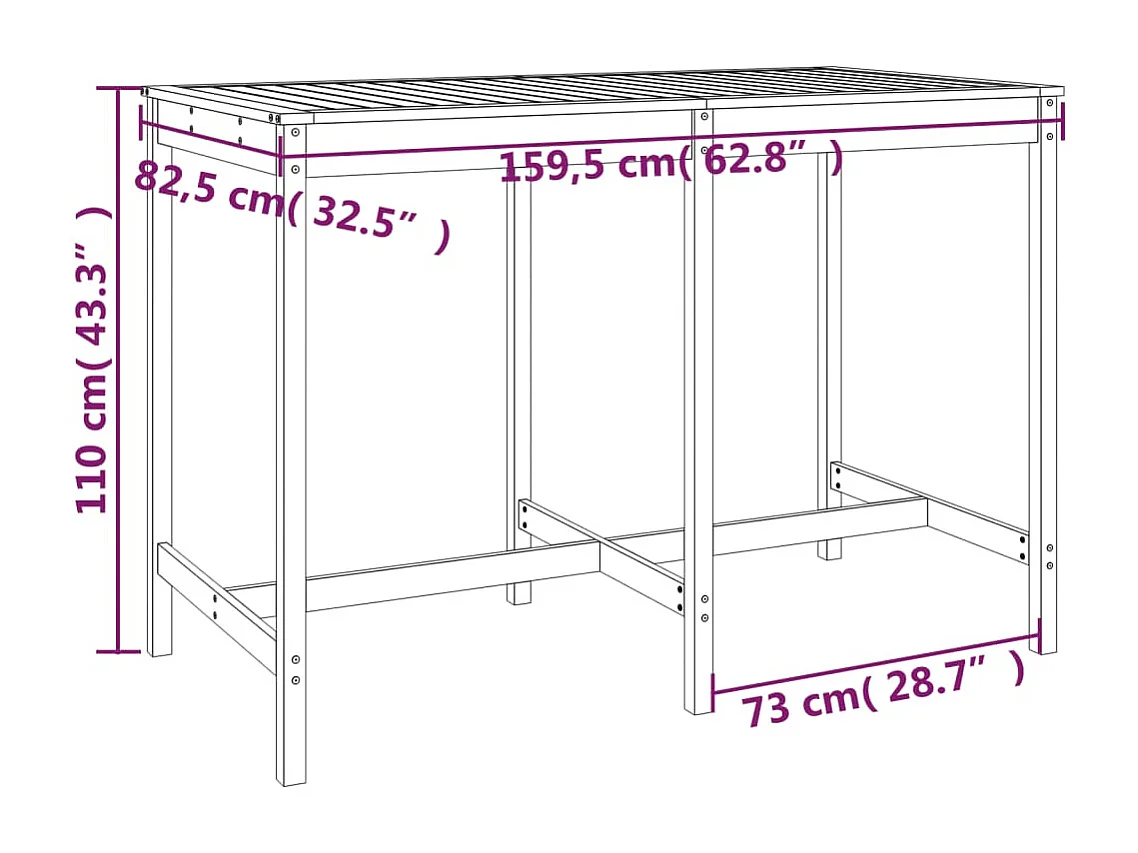 Xelrik  Ensemble de bar de jardin 7 pcs gris bois de pin massif