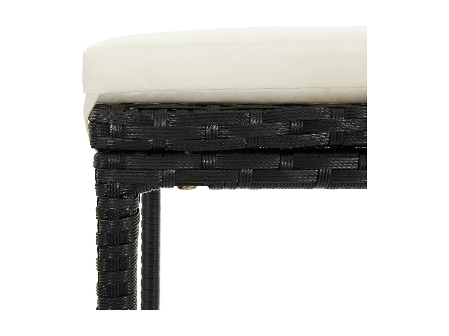 Mary  Ensemble de bar de jardin 3 pcs et coussins Résine tressée Noir