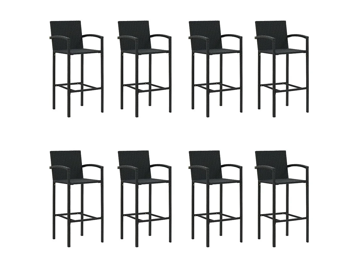 Kilinor  Ensemble de bar de jardin 9 pcs noir