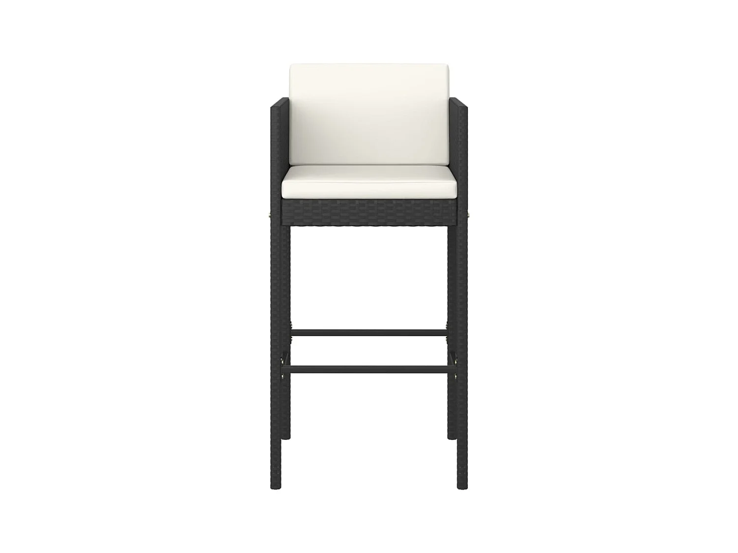 Settimio  Ensemble de bar de jardin 5 pcs et coussins Résine tressée Noir