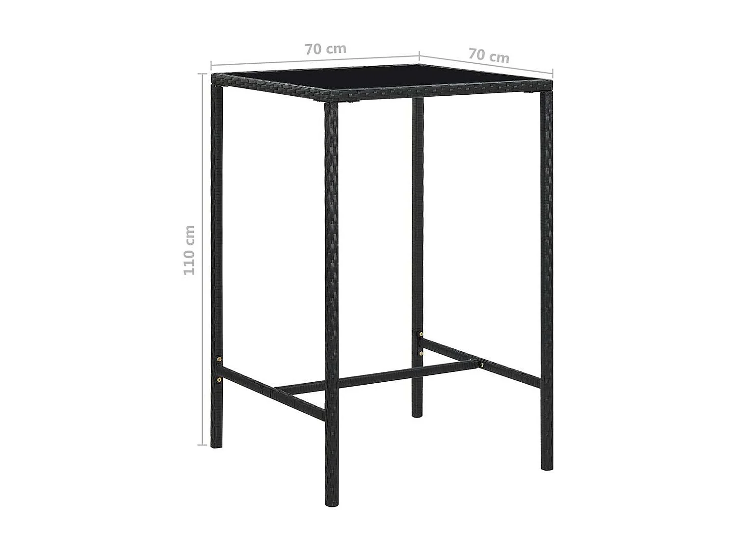Settimio  Ensemble de bar de jardin 5 pcs et coussins Résine tressée Noir