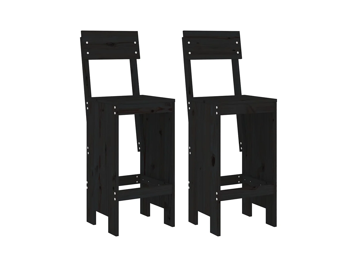Xalor  Ensemble de bar de jardin 3 pcs noir bois de pin massif