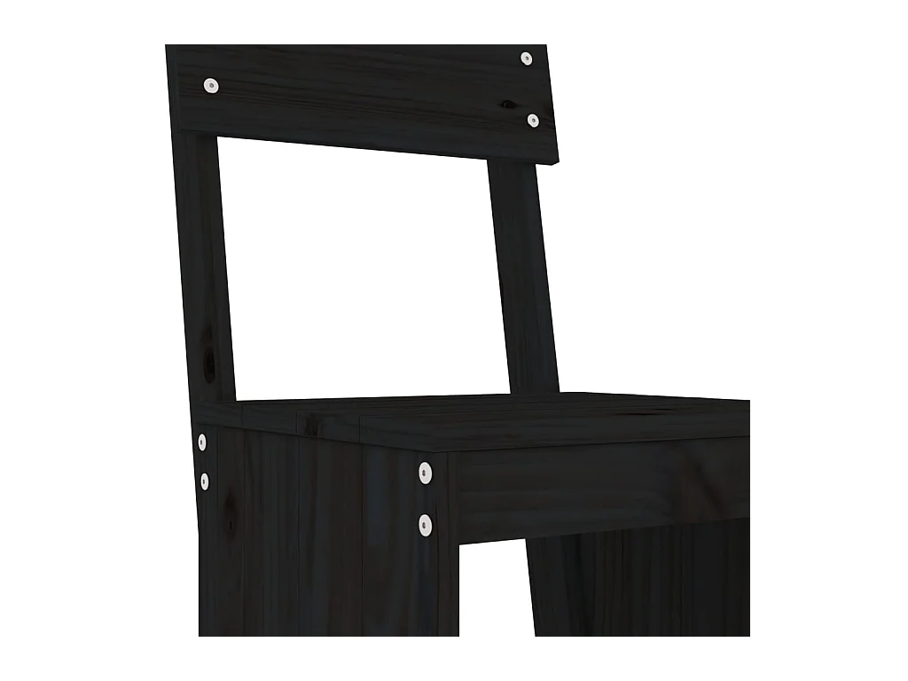 Xalor  Ensemble de bar de jardin 3 pcs noir bois de pin massif