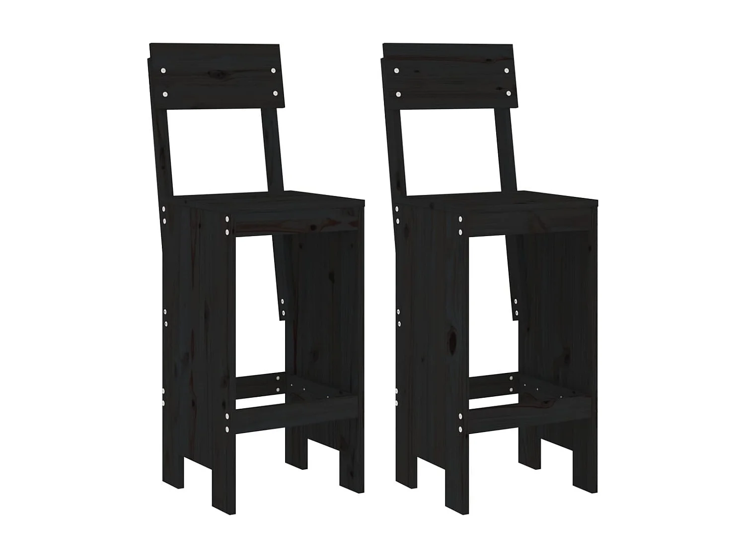 Xalor  Ensemble de bar de jardin 3 pcs noir bois de pin massif
