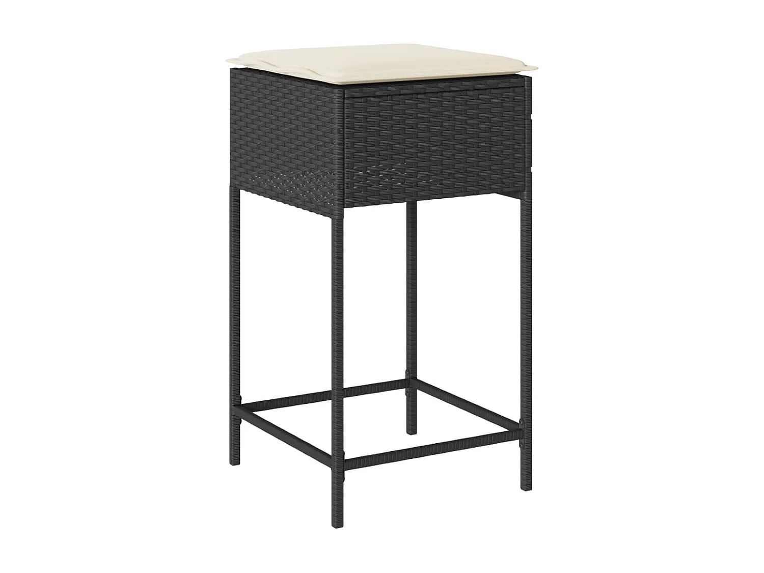 Sandra  Ensemble de bar de jardin 7 pcs avec coussins noir poly rotin