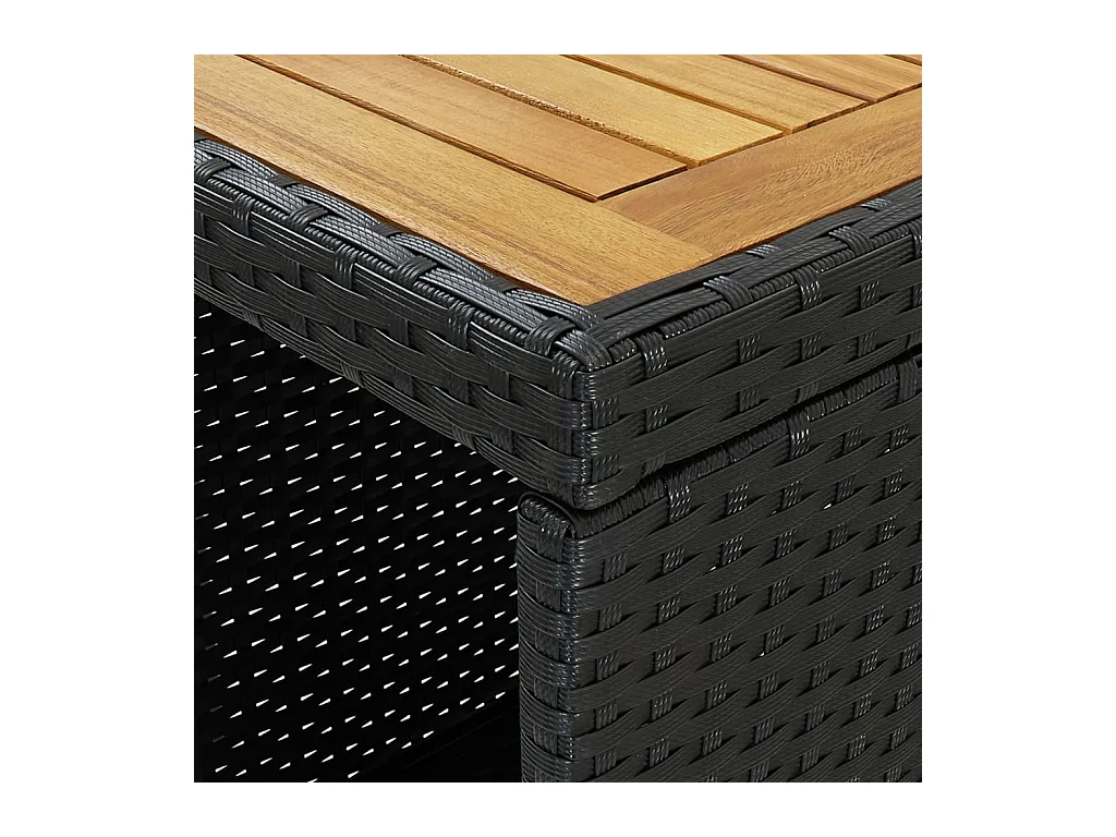 Fehmi  Ensemble de bar de jardin 5 pcs et coussins Résine tressée Noir