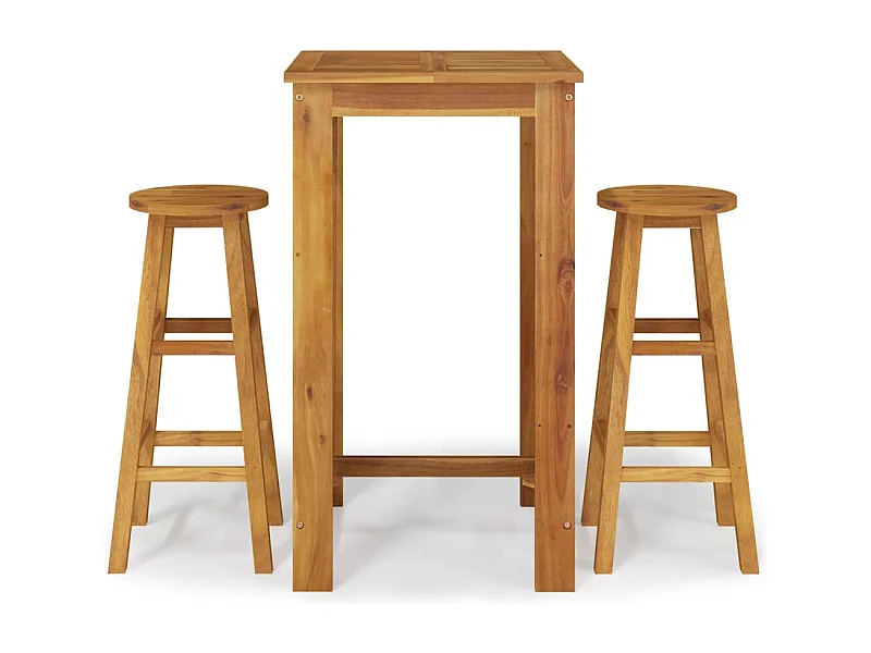 Braenor  Ensemble de bar de jardin 3 pcs bois d'acacia solide