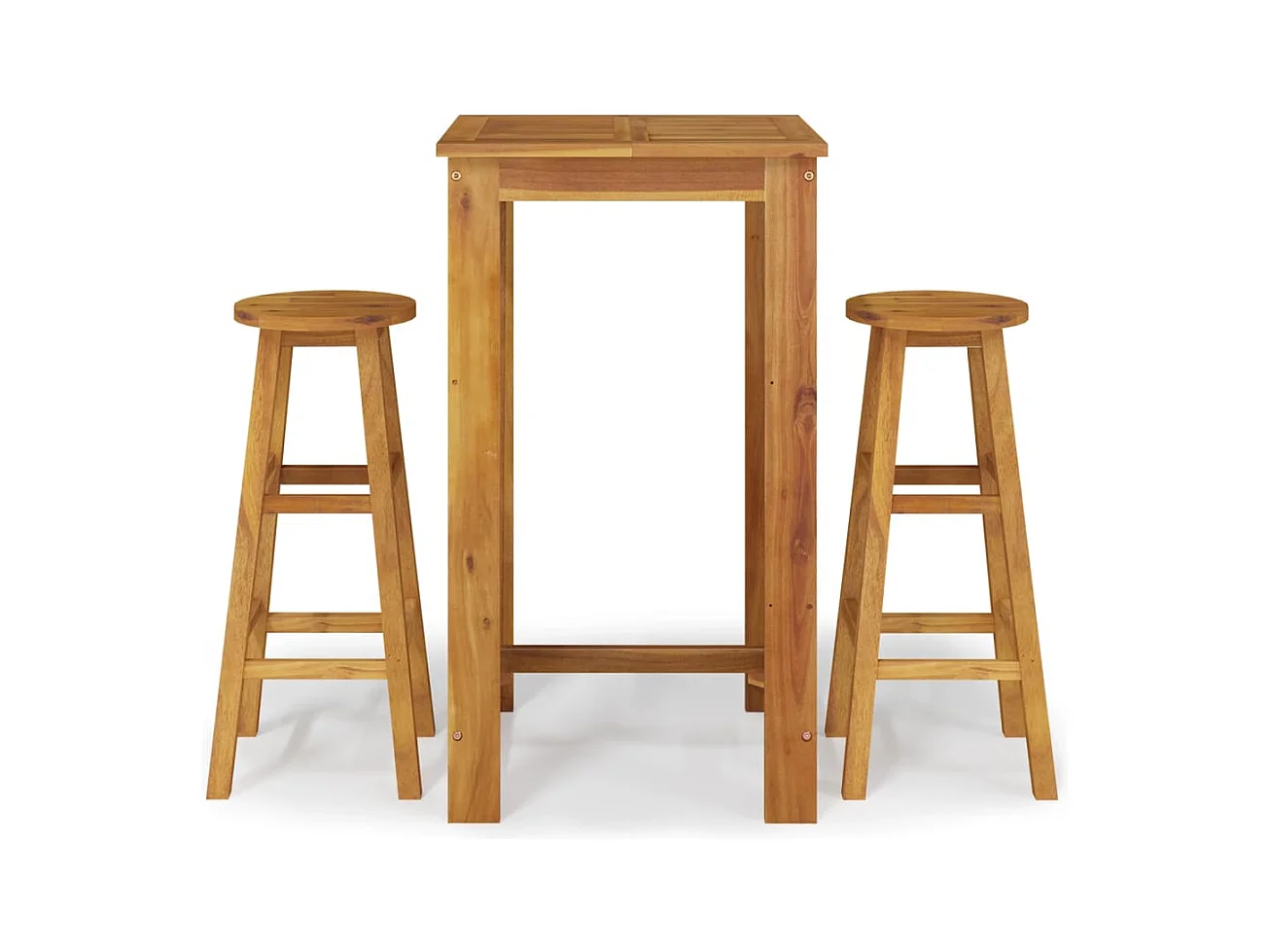 Braenor  Ensemble de bar de jardin 3 pcs bois d'acacia solide